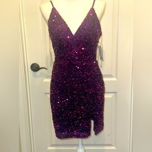 NWT Juniors size 11 purple fuschia Dear Moon sequin dress